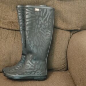Pajar Black and Gray Women's Rain Boots